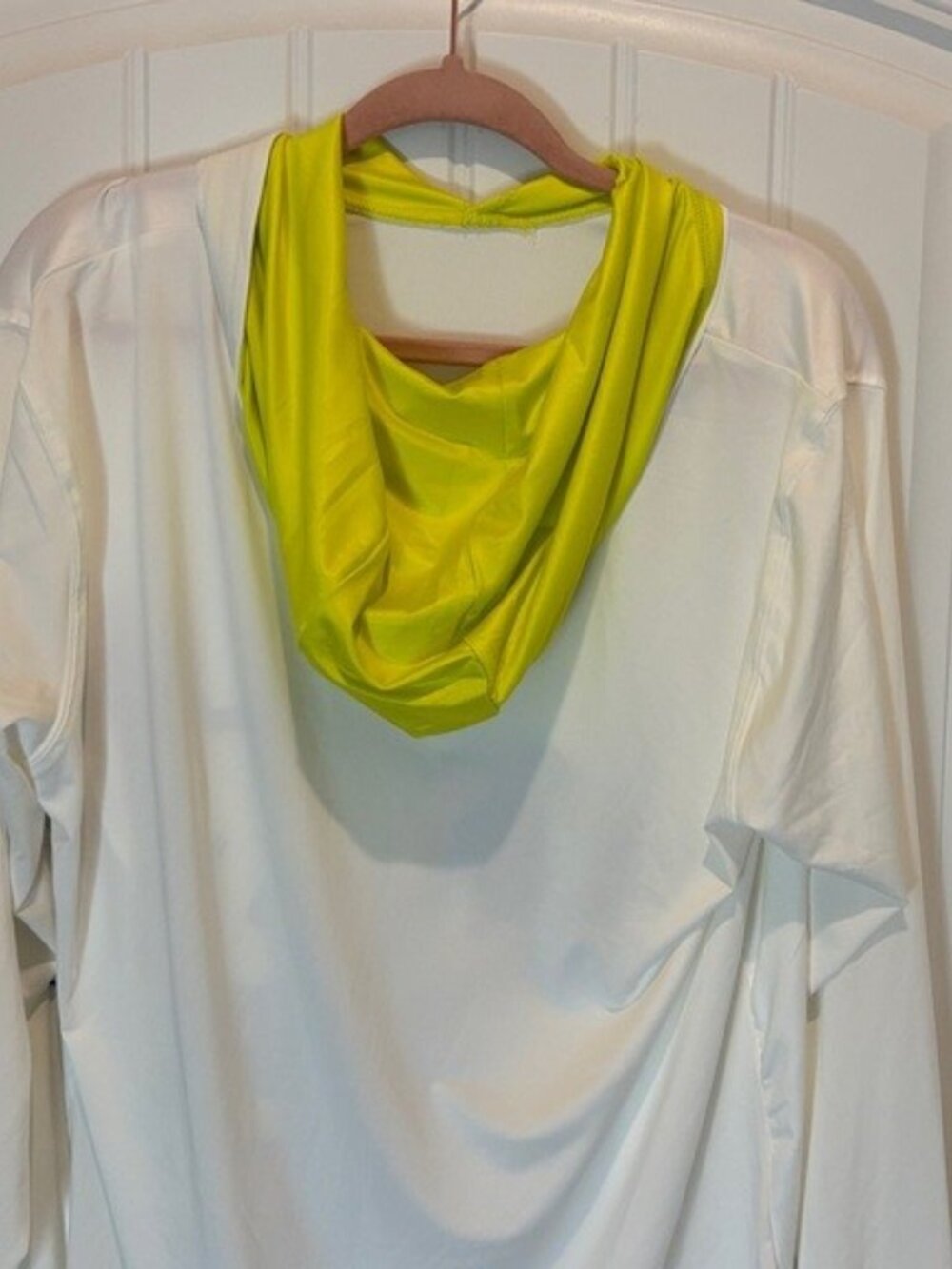 Women's Grateful Dead White Long-Sleeve Top with Lime Green Cowl Hood - Picture 8 of 8